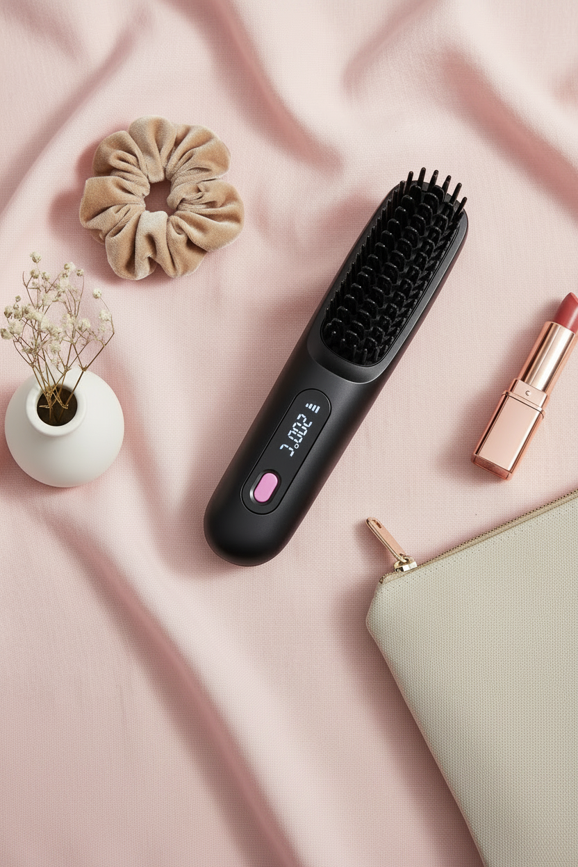 Flatlay brosse lissante format portrait